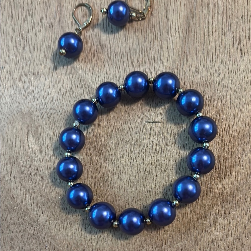 Artisan purple Blue and Gold Bracelet Timeless Elegance
